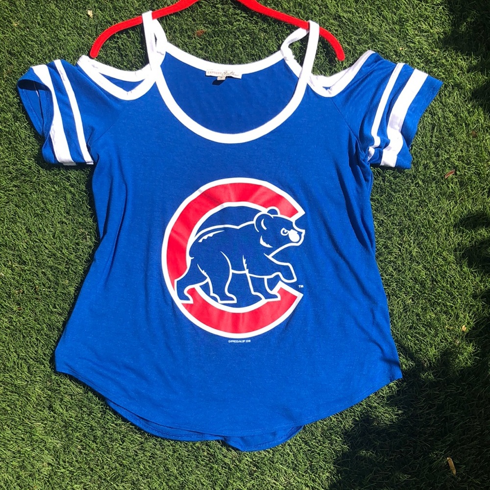 Cubs cold shoulder tee shirt by Express One Eleven